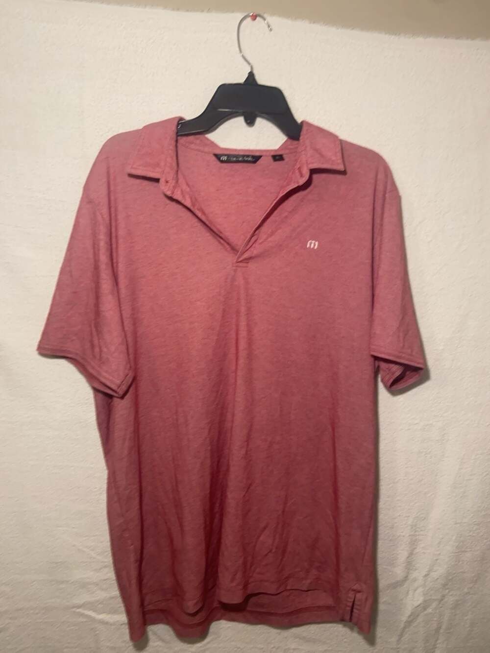TravisMathew Men's Red Heathered Polo Shirt Size XL